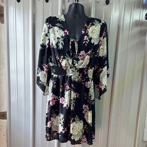 Floral Black Dress
